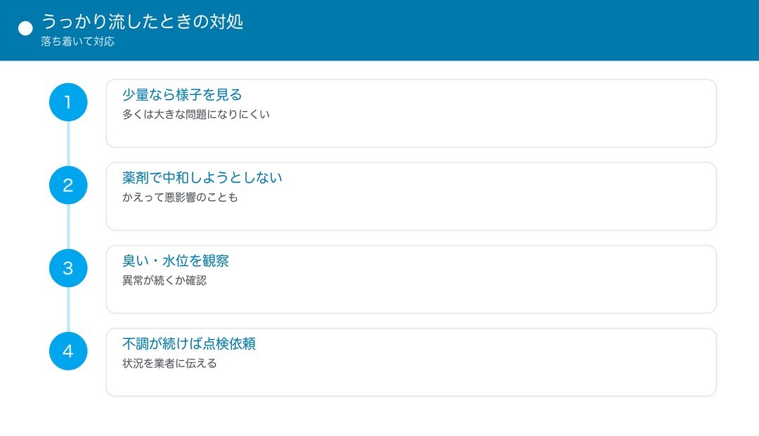 うっかり流したときの対処