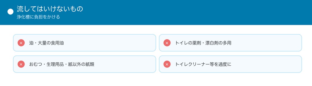 流してはいけないもの
